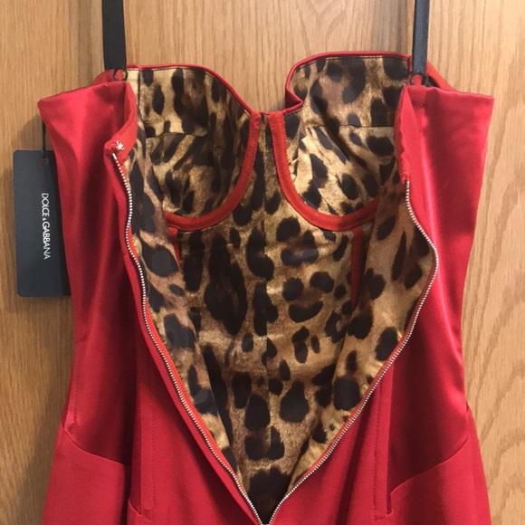 Final price! NWT Dolce and Gabbana red bustier dress ASO Anne Hathaway - Picture 7 of 14